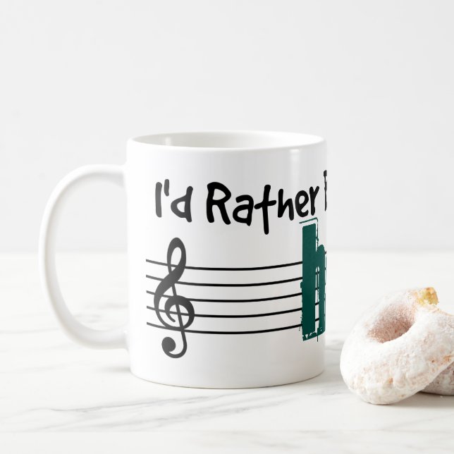 I'd Rather Be Playing My Harp Coffee Mug (With Donut)
