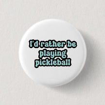 I'd rather be playing pickleball Blue Retro Text