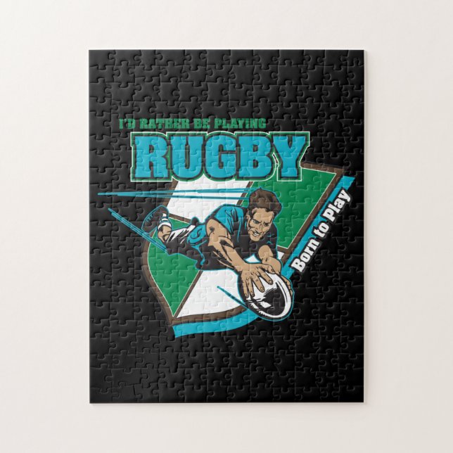 I'd Rather Be Playing Rugby Jigsaw Puzzle (Vertical)