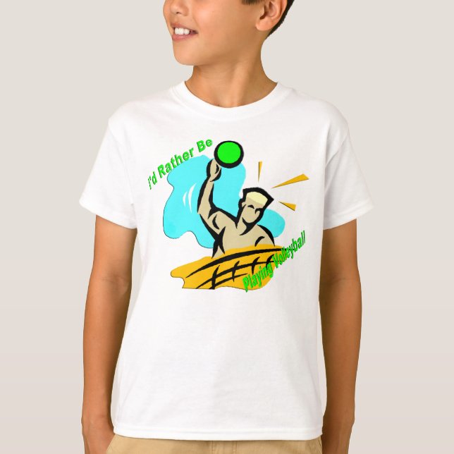 I'd Rather Be Playing Volleyball T-Shirt (Front)