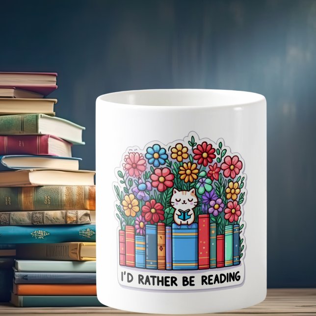 I'd Rather Be Reading Cat Coffee Mug (Creator Uploaded)