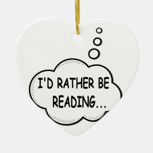 I'd Rather Be Reading Ceramic Tree Decoration