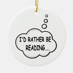 I'd Rather Be Reading Ceramic Tree Decoration
