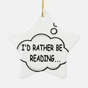 I'd Rather Be Reading Ceramic Tree Decoration