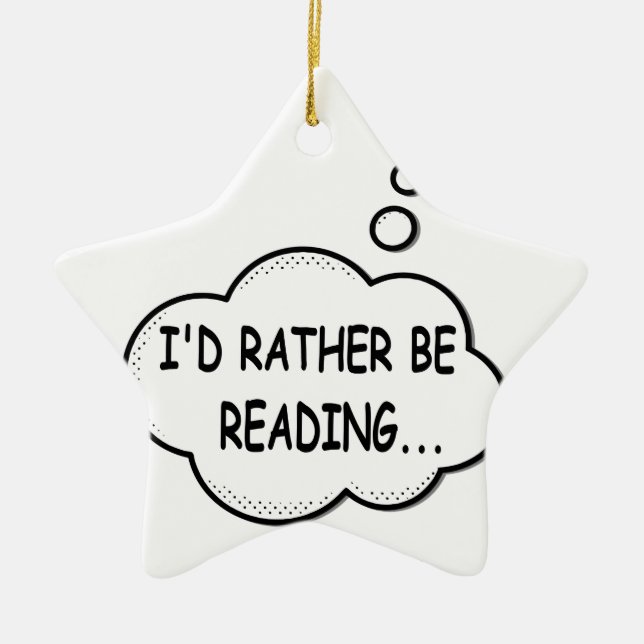 I'd Rather Be Reading Ceramic Tree Decoration (Front)