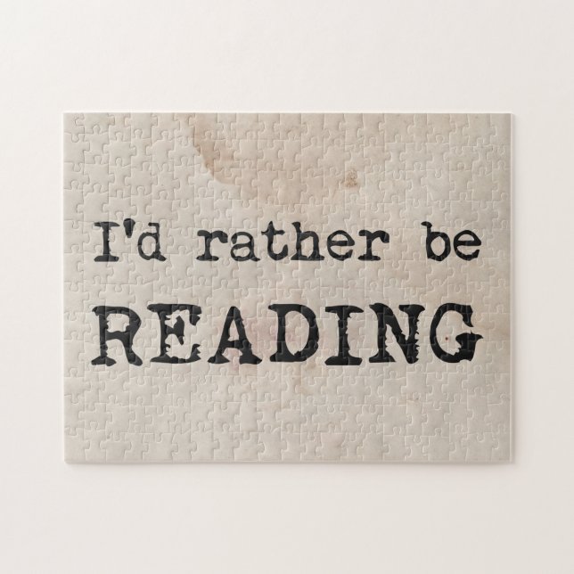 I'd Rather Be Reading Jigsaw Puzzle (Horizontal)