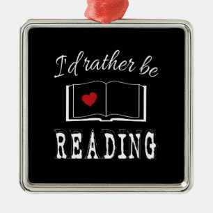 I'd rather be reading metal tree decoration