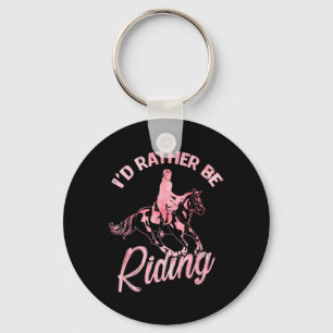Id Rather Be Riding Horse 2  Key Ring