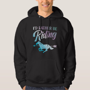 Id Rather Be Riding Horse Rider Equestrian Men Wom Hoodie