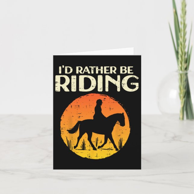 Id Rather Be Riding Susnet Horseck Equestrian Men  Card (Front)