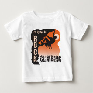 I'd Rather Be Rock Climbing Guys Baby T-Shirt