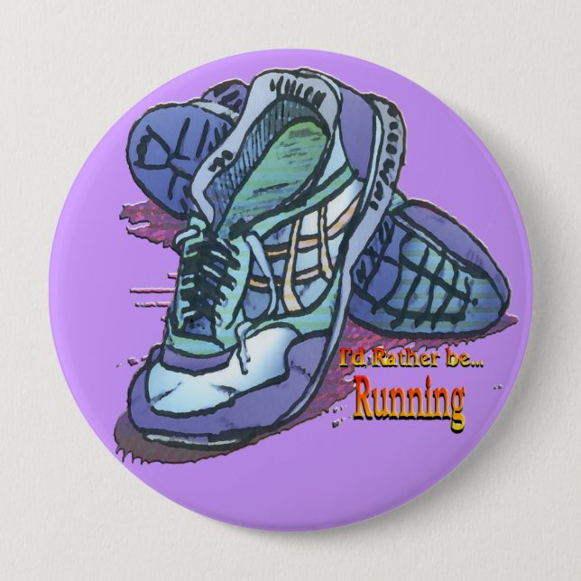 I'd Rather Be Running - Sneakers 10 Cm Round Badge (Front)