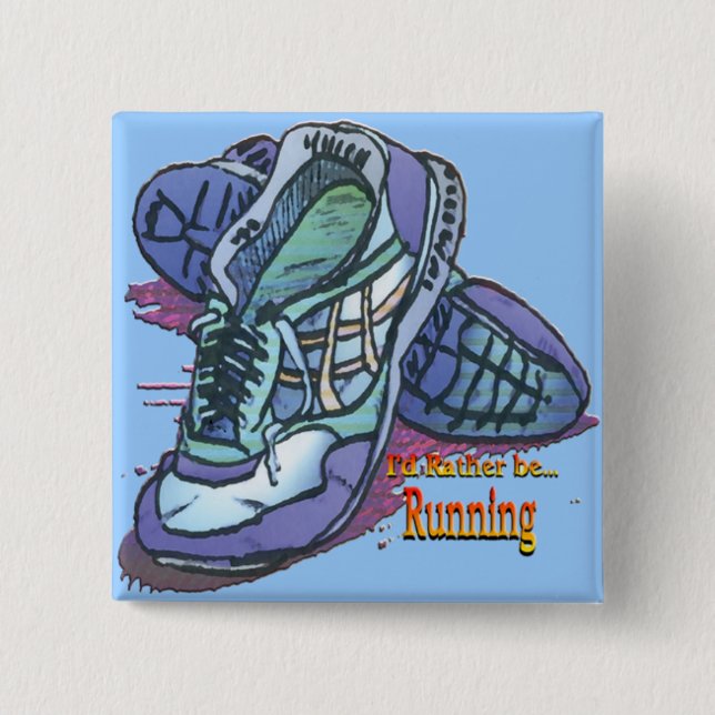 I'd Rather Be Running - Sneakers 15 Cm Square Badge (Front)