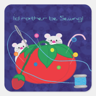 I'd rather be sewing! square sticker