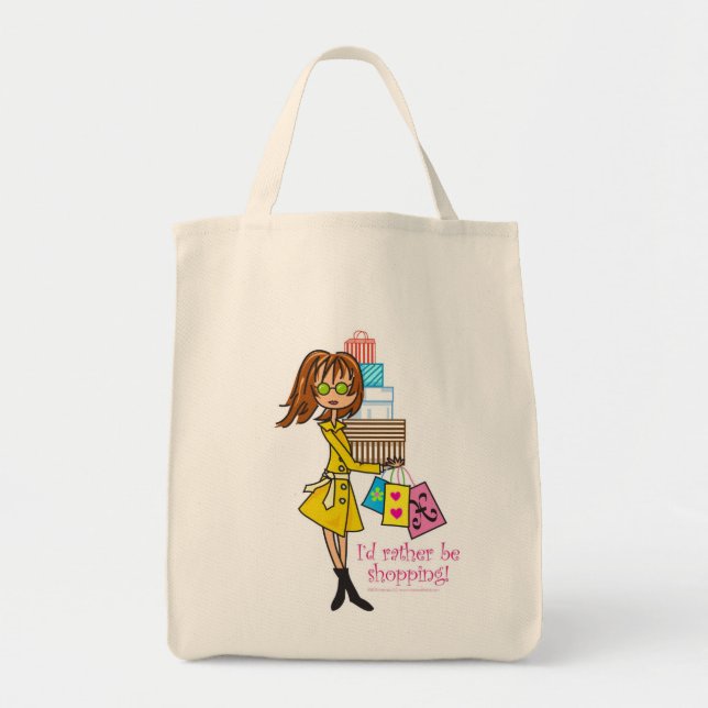 I'd rather be shopping tote bag (Front)