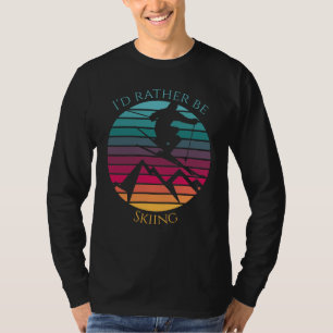 I'd Rather Be Skiing Illustration T-Shirt