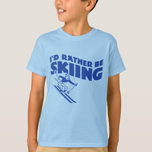 I'd Rather Be Skiing (male) T-Shirt (Front)