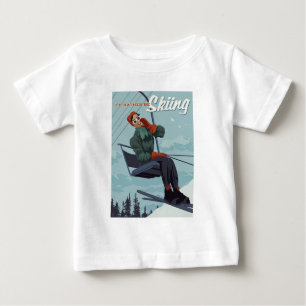 I'd Rather Be Skiing Print Baby T-Shirt