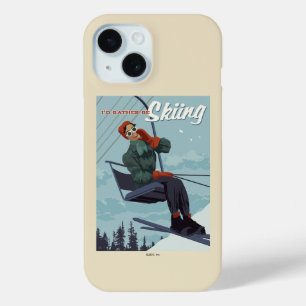 I'd Rather Be Skiing Print iPhone 15 Case