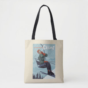 I'd Rather Be Skiing Print Tote Bag
