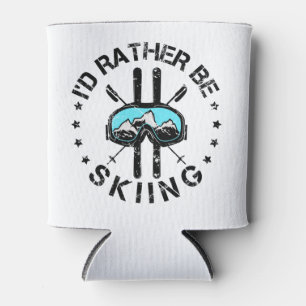 I'd Rather Be Skiing Ski Skier Can Cooler