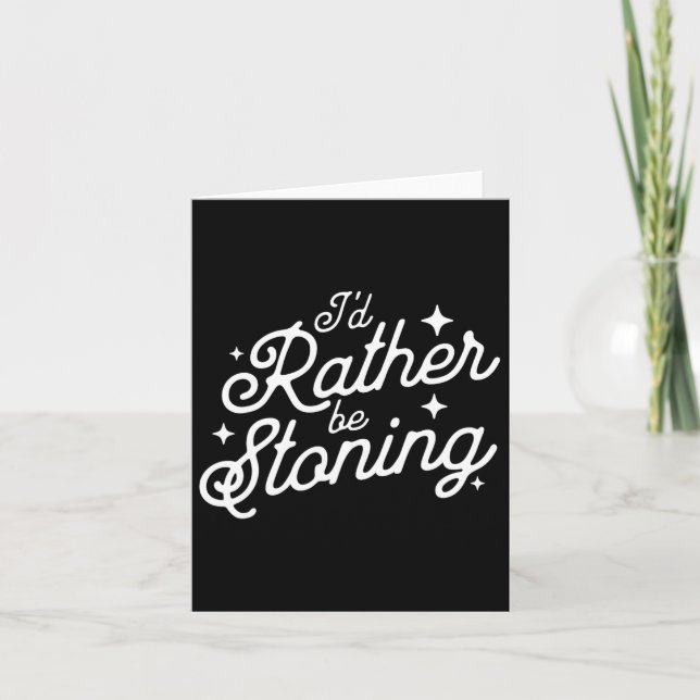 I'd Rather Be Stoning Leotard Gymnastics Mum  Card (Front)