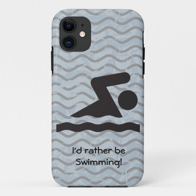 I'd rather be Swimming Design iPhone Casemate Case-Mate iPhone Case (Back)
