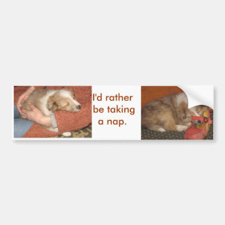 I'd rather be t.aking a nap bumper sticker