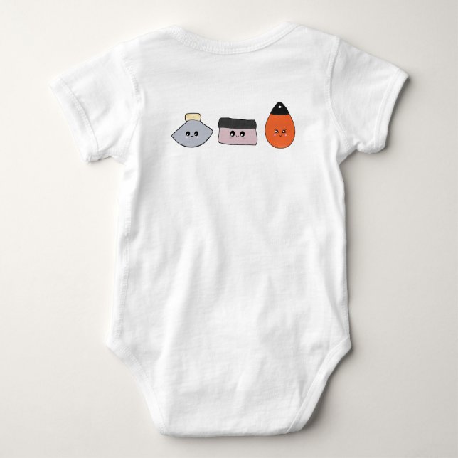 I'd rather be whaling  baby bodysuit (Back)