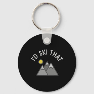 I'd Ski That Funny Skier Skiing Gift Key Ring