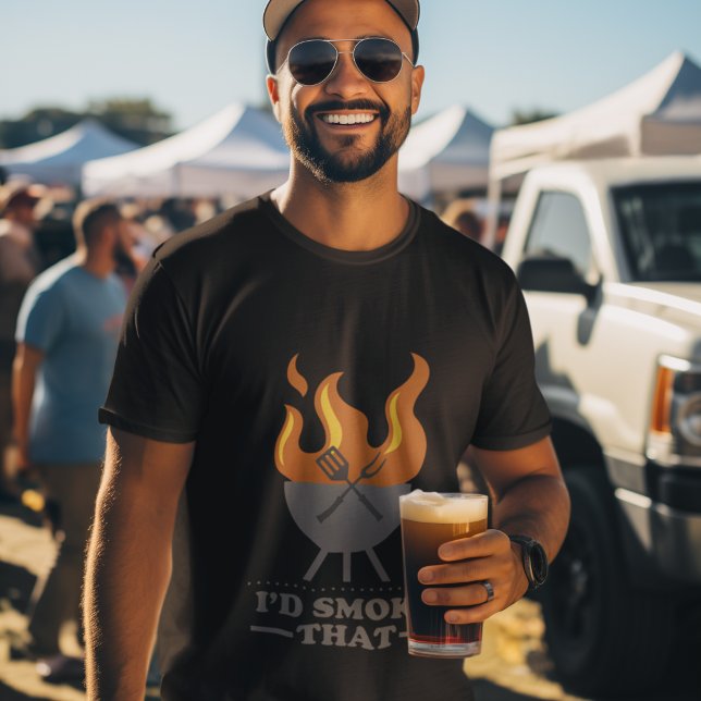 I'd Smoke That BBQ Grill Tools Typography T-Shirt (Creator Uploaded)