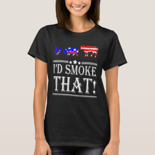 Id Smoke That Beef Chicken Pork Meat Barbecue Usa T-Shirt