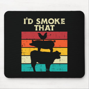 Id Smoke That Chicken Pork Beef Retro Meat Smoking Mouse Pad