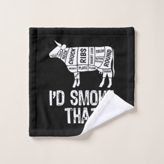 Id Smoke That Cow BBQ Smoking Grilling Barbecue Wash Cloth