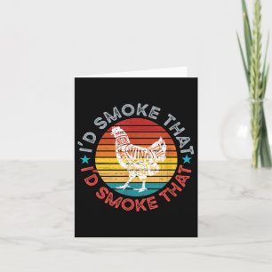 Id Smoke That Funny Bbq Barbecue Meat Grilling Smo Card