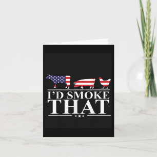 Id Smoke That Meat Pitmaster Grill Gift Funny Bbq Card