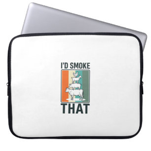 Id Smoke That Vintage BBQ Farm Animals Design Laptop Sleeve