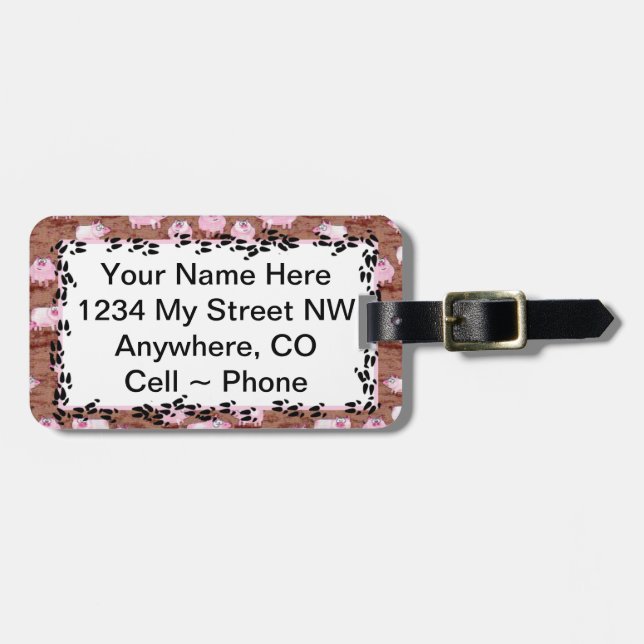 ID Tags ~ Pink Piggys (Front Horizontal)