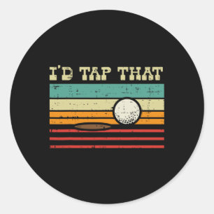 Id Tap That Golf Ball Sunset Retro Golfing Golfer Classic Round Sticker