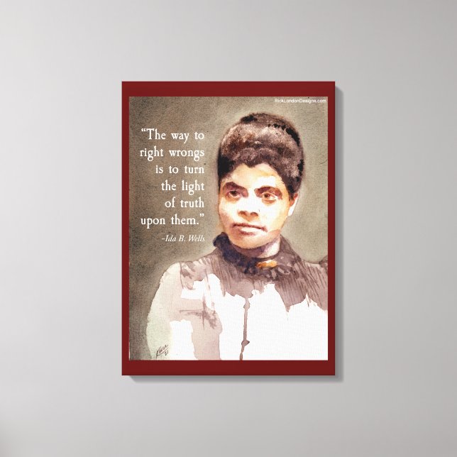 Ida B Wells And "Right & Wrong" Quote Canvas Print (Front)