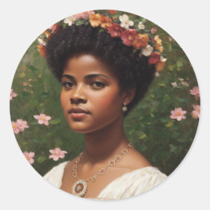 Ida B Wells Floral Art Tribute Classic Round Sticker