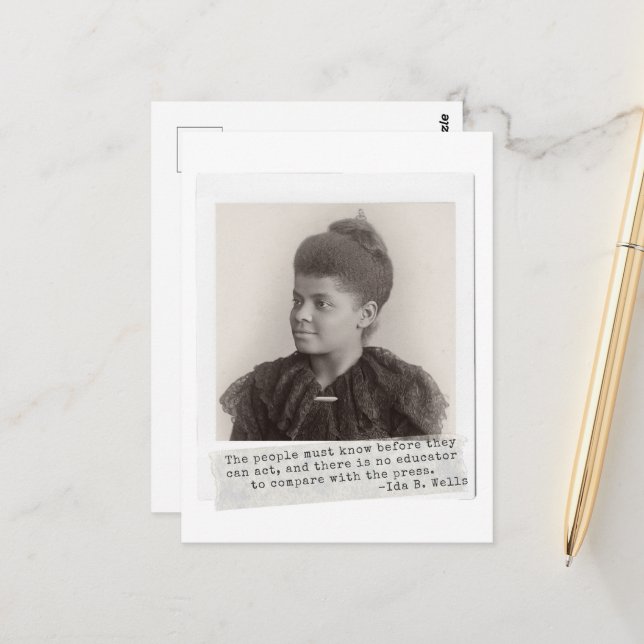 Ida B. Wells Quote - Great Black Women in History Postcard (Front/Back In Situ)