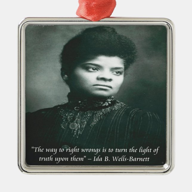 Ida B Wells & Truth Quote Metal Tree Decoration (Front)