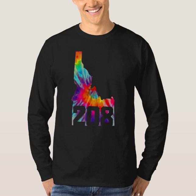 Idaho 208 Area Code Boise ID Pride State Map Funny T-Shirt (Front)