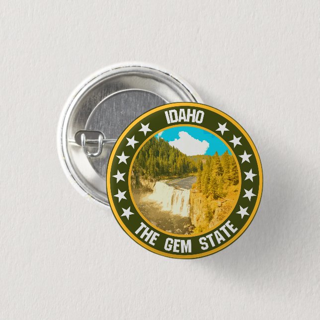Idaho 3 Cm Round Badge (Front & Back)