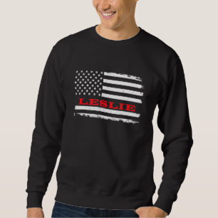 Idaho American Flag Leslie Usa Patriotic Souvenir Sweatshirt