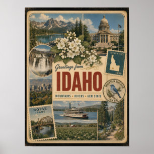 Idaho Authentic Vintage Style Poster
