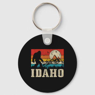 Idaho Bigfoot Vintage Mountains Hiking Camping Hun Key Ring
