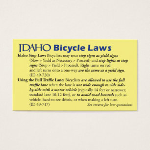 Idaho Bike Law Business Card