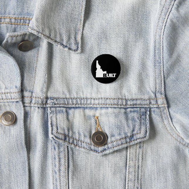 Idaho Built (White) 3 Cm Round Badge (In Situ)